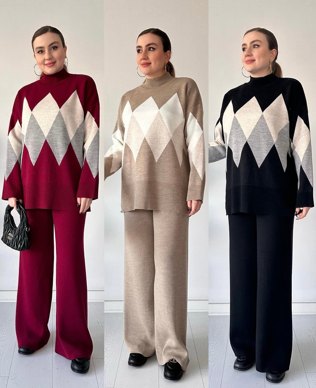 Birgitta | Elegant Rutmönstrad Stickad Tröja – Varm, Modern & Tidlös